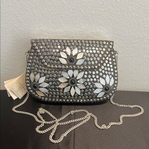 Antik Kraft | Metal Mosaic Floral Purse w/ Crossbody